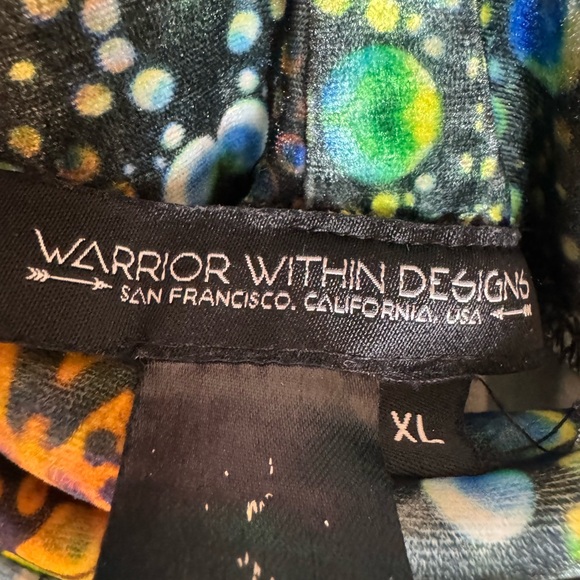 Warrior Within Psychedelic Flare Green Liquid Light Pants Festival Bell Bottom - Picture 7 of 10